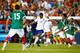 FOXBORO, MA - JUNE 06: Francisco Rodriguez #2 of Mexico defends the shot by Nani #17 of Portugal in the first half during the international friendly match at Gillette Stadium on June 6, 2014 in Foxboro, Massachusetts. (Photo by Jared Wickerham/Getty Images)