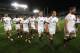 AUCKLAND, NEW ZEALAND - JUNE 07: The England team walk off the pitch after their narrow defeat during the International Test Match between the New Zealand All Blacks and England at Eden Park on June 7, 2014 in Auckland, New Zealand. (Photo by David Rogers/Getty Images)