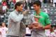 ROME, ITALY - MAY 18: Novak Djokovic of Serbia with the winners trophy next to runner up Rafael Nadal of Spain after the final during day eight of the Internazionali BNL d'Italia tennis 2014 on May 18, 2014 in Rome, Italy. (Photo by Julian Finney/Getty Images)