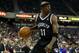Nov 13, 2013; Sacramento, CA, USA; Brooklyn Nets shooting guard Jason Terry (31) controls the ball against Sacramento Kings point guard Isaiah Thomas (22) during the second quarter at Sleep Train Arena. Mandatory Credit: Kelley L Cox-USA TODAY Sports