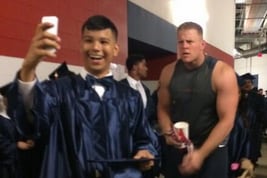 J.J. Watt Surprise Graduation Photobomb