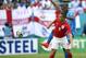 England's Phil Jagielka (6) looks for the ball after Honduras' Jerry Bengtson (11) kicks the ball away during the first half of a friendly soccer match in Miami Gardens, Fla., Saturday, June 7, 2014. ( AP Photo/J Pat Carter)