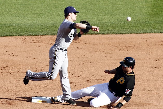 Garza, Overbay Lead Brewers Past Pirates, 9-3