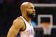 OKLAHOMA CITY, OK - MAY 25: Derek Fisher #6 of the Oklahoma City Thunder looks on with a bandage on his head in the third quarter against the San Antonio Spurs during Game Three of the Western Conference Finals of the 2014 NBA Playoffs at Chesapeake Energy Arena on May 25, 2014 in Oklahoma City, Oklahoma. (Photo by Ronald Martinez/Getty Images)