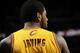 CLEVELAND, OH - APRIL 12: Kyrie Irving #2 of the Cleveland Cavaliers stands on the court during a game against the Boston Celtics at The Quicken Loans Arena on April 12, 2014 in Cleveland, Ohio. NOTE TO USER: User expressly acknowledges and agrees that, by downloading and/or using this Photograph, user is consenting to the terms and conditions of the Getty Images License Agreement. Mandatory Copyright Notice: Copyright 2014 NBAE (Photo by David Liam Kyle/NBAE via Getty Images)