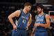 DENVER, CO - March 3: Kevin Love #42 and Ricky Rubio #9 of the Minnesota Timberwolves talk during the game against the Denver Nuggets on March 3, 2014 at the Pepsi Center in Denver, Colorado. NOTE TO USER: User expressly acknowledges and agrees that, by downloading and/or using this Photograph, user is consenting to the terms and conditions of the Getty Images License Agreement. Mandatory Copyright Notice: Copyright 2014 NBAE (Photo by Bart Young/NBAE via Getty Images)