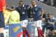 French soccer Blaise Matuidxi, left,reacts after scoring against Jamaica with Patrice Evra during the friendly soccer match between France and Jamaica at the Lille Metropole stadium, in Villeneuve d'Ascq, northern France, Sunday, June 8, 2014. France in preparation for the upcoming FIFA soccer World Cup in Brazil starting on 12 June. (AP Photo/Jacques Brinon)