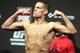 Nate Diaz is seen at the weigh in before his mixed martial arts bout at a UFC on FOX 5 event in Seattle, Friday, Dec. 7, 2012. (AP Photo/Gregory Payan)