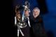 MADRID, SPAIN - MAY 25: Head coach Carlo Ancelotti of Real Madrid CF holds the UEFA Champions League cup celebrating their victory on the UEFA Champions League Final match against Club Atletico de Madrid at Cibeles square on the early morning of May, 25, 2014 in Madrid, Spain. Real Madrid CF achieves their 10th European Cup at Lisbon 12 years later. (Photo by Gonzalo Arroyo Moreno/Getty Images)