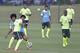 Brazil's Neymar, front, and Dante battle for a ball during a training session of the Brazilian national soccer team, at the Granja Comary training center in Teresopolis, Brazil, Sunday, June 8, 2014. Brazil plays in group A of the 2014 soccer World Cup. (AP Photo/Andre Penner)