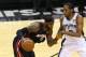 SAN ANTONIO, TX - JUNE 8: LeBron James #6 of the Miami Heat drives around Kawhi Leonard #2 of the San Antonio Spurs in Game Two of the 2014 NBA Finals at the AT&T Center on June 8, 2014 in San Antonio, Texas. NOTE TO USER: User expressly acknowledges and agrees that, by downloading and/or using this photograph, user is consenting to the terms and conditions of the Getty Images License Agreement. (Photo by Chris Covatta/Getty Images)