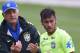 TERESOPOLIS, BRAZIL - JUNE 09: Head coach Luiz Felipe Scolari (L) gives instructions for Neymar during a training session of the Brazilian national football team at the squad's Granja Comary training complex, on June 09, 2014 in Teresopolis, 90 km from downtown Rio de Janeiro, Brazil. (Photo by Buda Mendes/Getty Images)