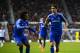 DERBY, ENGLAND - JANUARY 05: Willian of Chelsea (L) congratulates Oscar of Chelsea on scoring their second goal during the Budweiser FA Cup Third Round match between Derby County and Chelsea at iPro Stadium on January 5, 2014 in Derby, England. (Photo by Michael Regan/Getty Images)