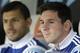 Argentina's Lionel Messi, right, and Sergio Aguero sit on the bench before an international friendly soccer match against Slovenia in La Plata, Argentina, Saturday, June 7, 2014. Argentina is leaving June 9 for Brazil to compete in the World Cup. (AP Photo/Natacha Pisarenko)