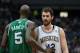 MINNEAPOLIS, MN - MARCH 30: Kevin Garnett #5 of the Boston Celtics grabs Kevin Love #42 of the Minnesota Timberwolves during the game on March 30, 2012 at Target Center in Minneapolis, Minnesota. NOTE TO USER: User expressly acknowledges and agrees that, by downloading and or using this Photograph, user is consenting to the terms and conditions of the Getty Images License Agreement. Mandatory Copyright Notice: Copyright 2012 NBAE (Photo by Jordan Johnson/NBAE via Getty Images)