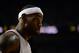 Jun 10, 2014; Miami, FL, USA; Miami Heat forward LeBron James (6) reacts during the fourth quarter of game three of the 2014 NBA Finals against the San Antonio Spurs at American Airlines Arena. Mandatory Credit: Steve Mitchell-USA TODAY Sports