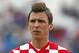 Croatia's Mario Mandzukic listens to the national anthem ahead of the international soccer friendly match between Croatia and Mali, in Osijek, Croatia, Saturday, May 31, 2014. (AP Photo/Darko Bandic)