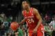 North Carolina State guard T.J. Warren heads up court in the second half of an NCAA college basketball game , Tuesday, Jan. 7, 2014 in South Bend, Ind. NC State won 77-70 with Warren leading the Wolfpack with 17 points. (AP Photo/Joe Raymond)