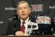 ADVANCE FOR WEEKEND EDITIONS, JUNE 7-8 - FILE - In this July 22, 2013, file photo, Big 12 Conference Commissioner Bob Bowlsby addresses the media at the beginning of the Big 12 Conference Football Media Days in Dallas. The NCAA is in the midst of a radical restructuring that will likely result in the five wealthiest football conferences, comprising 65 schools, being allowed to make rules without the support of the other 286 schools that play Division 1 sports. (AP Photo/Tim Sharp, File)