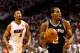 MIAMI, FL - JUNE 10: Kawhi Leonard #2 of the San Antonio Spurs drives to the basket against the Miami Heat during Game Three of the 2014 NBA Finals at American Airlines Arena on June 10, 2014 in Miami, Florida. NOTE TO USER: User expressly acknowledges and agrees that, by downloading and or using this photograph, User is consenting to the terms and conditions of the Getty Images License Agreement. (Photo by Andy Lyons/Getty Images)