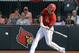 Louisville's Jeff Gardner hits a double during the eigth inning of an NCAA college baseball tournament regional game against Oklahoma State, Sunday, June 2, 2013, in Louisville, Ky. Louisville defeated Oklahoma State 12-3. (AP Photo/Timothy D. Easley)