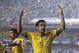 Brazil's Fred celebrates his goal against Serbia at a friendly soccer match at Morumbi stadium in Sao Paulo, Brazil, Friday, June 6, 2014. Brazil is hosting the World Cup soccer tournament that starts June 12. (AP Photo/Andre Penner)