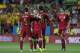 Spain's Andres iniesta, second left, celebrates with teammate Cesar Azpilicueta, left, after scoring against Bolivia during their friendly soccer match in Seville, Spain on Friday, May 30. 2014. (AP Photo/Miguel Angel Morenatti)