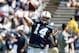 Apr 12, 2014; State College, PA, USA; Penn State Nittany Lions quarterback Christian Hackenberg (14) throws a pass during a warmup prior to the Blue White spring game at Beaver Stadium. The Blue team defeated the White team 37-0. Mandatory Credit: Matthew O'Haren-USA TODAY Sports