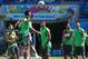 Mexico's soccer players train for the World Cup at the Arena das Dunas stadium in Natal, Brazil, Thursday, June 12, 2014. (AP Photo/Sergei Grits)