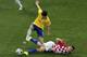 Brazil's Oscar, left, and Croatia's Mateo Kovacic, challenge for the ball during the group A World Cup soccer match between Brazil and Croatia, the opening game of the tournament, in the Itaquerao Stadium in Sao Paulo, Brazil, Thursday, June 12, 2014. (AP Photo/Shuji Kajiyama)