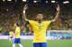 SAO PAULO, BRAZIL - JUNE 12: Neymar of Brazil celebrates after scoring his second goal on a penalty kick in the second half during the 2014 FIFA World Cup Brazil Group A match between Brazil and Croatia at Arena de Sao Paulo on June 12, 2014 in Sao Paulo, Brazil. (Photo by Adam Pretty/Getty Images)