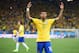 SAO PAULO, BRAZIL - JUNE 12: Neymar of Brazil celebrates after scoring his second goal on a penalty kick in the second half during the 2014 FIFA World Cup Brazil Group A match between Brazil and Croatia at Arena de Sao Paulo on June 12, 2014 in Sao Paulo, Brazil. (Photo by Adam Pretty/Getty Images)