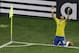 Brazil's Neymar celebrates scoring his side's 2nd goal during the group A World Cup soccer match between Brazil and Croatia, the opening game of the tournament, in the Itaquerao Stadium in Sao Paulo, Brazil, Thursday, June 12, 2014. (AP Photo/Thanassis Stavrakis)