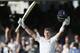 England's Joe Root celebrates getting 100 runs not out on the first day of the first test cricket match between England and Sri Lanka at Lord's cricket ground in London, Thursday, June, 12, 2014. (AP Photo/Alastair Grant)