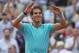 Jun 8, 2014; Paris, France; Rafael Nadal (ESP) celebrates recording match point in his match against Novak Djokovic (SRB) on day 15 at the 2014 French Open at Roland Garros. Mandatory Credit: Susan Mullane-USA TODAY Sports