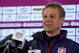 United States' head coach Juergen Klinsmann attends a news conference before a training session at the Sao Paulo FC training center in Sao Paulo, Brazil, Wednesday, June 11, 2014. The U.S. will play in group G of the 2014 soccer World Cup. (AP Photo/Julio Cortez)