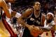 MIAMI, FL - JUNE 12: Kawhi Leonard #2 of the San Antonio Spurs drives to the basket as LeBron James #6 of the Miami Heat defends during Game Four of the 2014 NBA Finals at American Airlines Arena on June 12, 2014 in Miami, Florida. NOTE TO USER: User expressly acknowledges and agrees that, by downloading and or using this photograph, User is consenting to the terms and conditions of the Getty Images License Agreement. (Photo by Andy Lyons/Getty Images)