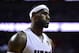 Jun 12, 2014; Miami, FL, USA; Miami Heat forward LeBron James (6) reacts during the third quarter of game four of the 2014 NBA Finals against the San Antonio Spurs at American Airlines Arena. Mandatory Credit: Bob Donnan-USA TODAY Sports