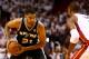 MIAMI, FL - JUNE 10: Tim Duncan #21 of the San Antonio Spurs looks to pass against the Miami Heat during Game Three of the 2014 NBA Finals at American Airlines Arena on June 10, 2014 in Miami, Florida. NOTE TO USER: User expressly acknowledges and agrees that, by downloading and or using this photograph, User is consenting to the terms and conditions of the Getty Images License Agreement. (Photo by Andy Lyons/Getty Images)