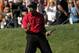 Tiger Woods reacts after sinking a birdie putt on the 18th green forcing a playoff against Rocco Mediate during the fourth round of the US Open championship at Torrey Pines Golf Course on Sunday, June 15, 2008 in San Diego. (AP Photo/Chris O'Meara)