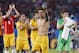 Australia's Tim Cahill (4) salutes spectators following their 3-1 loss to Chile during the group B World Cup soccer match between Chile and Australia in the Arena Pantanal in Cuiaba, Brazil, Friday, June 13, 2014. (AP Photo/Thanassis Stavrakis)