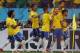 Brazil players celebrate after Neymar, right, scored a penalty kick during the group A World Cup soccer match between Brazil and Croatia, the opening game of the tournament, in the Itaquerao Stadium in Sao Paulo, Brazil, Thursday, June 12, 2014. (AP Photo/Frank Augstein)