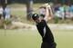 Martin Kaymer, of Germany, watches his tee shot on the seventh hole during the second round of the U.S. Open golf tournament in Pinehurst, N.C., Friday, June 13, 2014. (AP Photo/Chuck Burton)