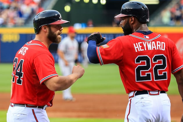 HRs by Gattis, Johnson Lift Braves Past Angels 4-3