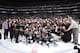 LOS ANGELES, CA - JUNE 13: The Los Angeles Kings pose for a team photograph after defeating the New York Rangers in the second overtime period of Game Five of the 2014 NHL Stanley Cup Final at Staples Center on June 13, 2014 in Los Angeles, California. (Photo by Andrew D. Bernstein/NHLI via Getty Images)