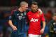 MANCHESTER, ENGLAND - APRIL 01: Bastian Schweinsteiger of Bayern Muenchen and Ryan Giggs of Manchester United walk in at half time during the UEFA Champions League Quarter Final first leg match between Manchester United and FC Bayern Muenchen at Old Trafford on April 1, 2014 in Manchester, England. (Photo by Alex Livesey/Getty Images)