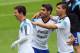 VESPAISANO, BRAZIL - JUNE 12: (L-R) Lionel Messi, Augusto Fernandez and Sergio Aguero of Argentina during a training session on June 12, 2014 in Vespasiano, Brazil. (Photo by Ronald Martinez/Getty Images)