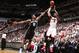 MIAMI, FL - JUNE 12: LeBron James #6 of the Miami Heat shoots against Kawhi Leonard #2 of the San Antonio Spurs during Game Four of the 2014 NBA Finals at American Airlines Arena in Miami, Florida on June 12, 2014. NOTE TO USER: User expressly acknowledges and agrees that, by downloading and or using this photograph, User is consenting to the terms and conditions of the Getty Images License Agreement. Mandatory Copyright Notice: Copyright 2014 NBAE (Photo by Nathaniel S. Butler/NBAE via Getty Images)