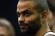 SAN ANTONIO, TX - JUNE 14: Tony Parker #9 of the San Antonio Spurs speaks to the media on an off day following Game Four of the 2014 NBA Finals against the Miami Heat at the Spurs Practice Facility on June 14, 2014 in San Antonio, Texas. NOTE TO USER: User expressly acknowledges and agrees that, by downloading and or using this photograph, User is consenting to the terms and conditions of the Getty Images License Agreement. (Photo by Andy Lyons/Getty Images)