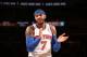 NEW YORK, NY - FEBRUARY 24: Carmelo Anthony #7 of the New York Knicks reacts during a game against the Dallas Mavericks at Madison Square Garden in New York City. NOTE TO USER: User expressly acknowledges and agrees that, by downloading and or using this photograph, User is consenting to the terms and conditions of the Getty Images License Agreement. Mandatory Copyright Notice: Copyright 2014 NBAE (Photo by Nathaniel S. Butler/NBAE via Getty Images)
